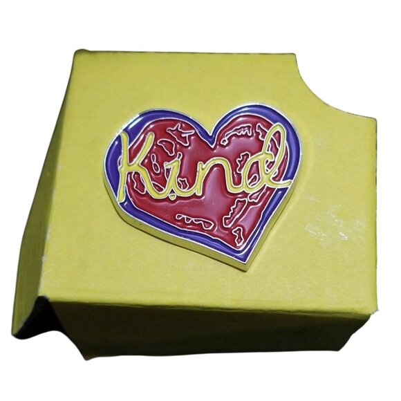New "Kind" Heart Pin Button 1.25" Shirt Pin - Picture 2 of 4